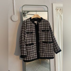 Houndstooth printed | texted jacket